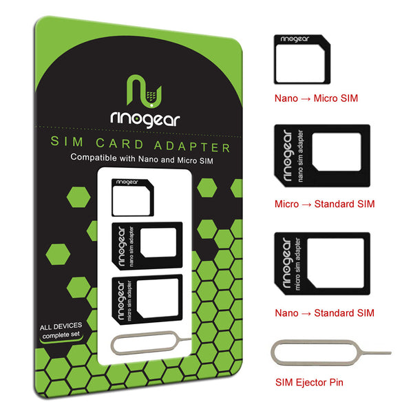 SIM Card Adapter Kit Converter (Nano / Micro / Standard) + Removal Tool